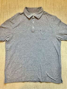 Vineyard Vines Men’s Gray Edgartown Polo with Chest Pocket